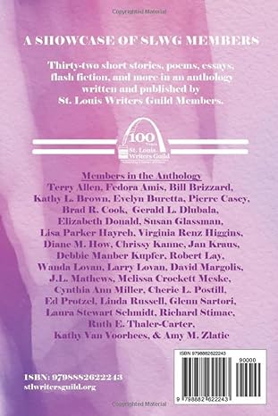 Back Cover of St. Louis Writers Guild Members
                                Anthology 2024